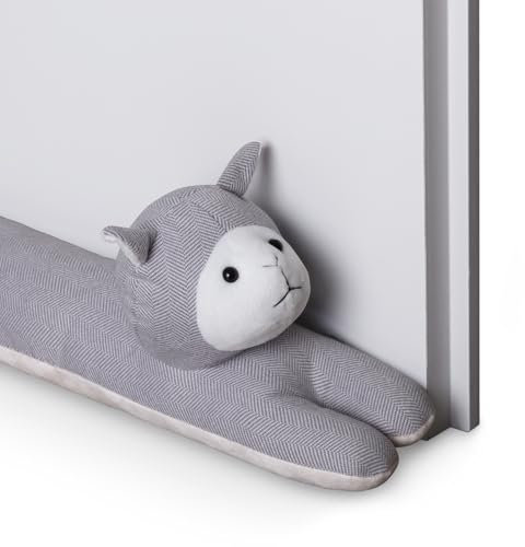 Boudin de porte, 90 cm x Ø 10 cm, motif chat, économe en énergie, pour portes et fenêtres, protection contre le froid