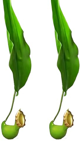 Shirfloral 2Pcs Fake Asian Pitcher Plant Artificial Nepenthes Faux Hanging Venus Flytrap Plants Greenery for Wall Home Living Room Indoor Outdoor Decor (Green)