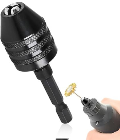 MEXRUMI 1 Pezzi Adattatore Per Mandrino Mandrino Per Trapano 1/4Con Codolo Esagonale Attacco Rapido Mandrino Autoserrante Per Trapano Adattatore Per Mandrino Per Trapano Avvitatore Elettrico (0.3-6.5