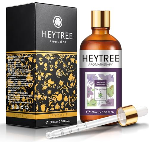 HEYTREE Salbeiöl Ätherisches Öl - 100ml reiner natürlicher Salbeiöl für Haarpflege, Heimdiffusoren, Haut, Aromatherapie-Muskatellersalbei