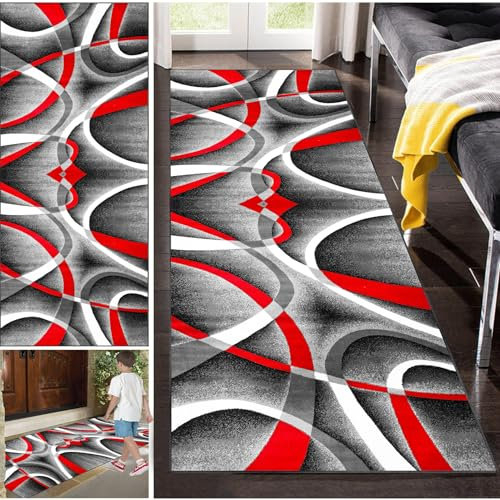 Teppichläufer, Rutschfester Teppich für Schlafzimmer Wohnzimmer, moderner Flurteppich lang, 70 x 250 cm Küchenteppich Teppich Läufer Flur Küche rutschfest waschbar Küchenläufer Korridor Tepiche