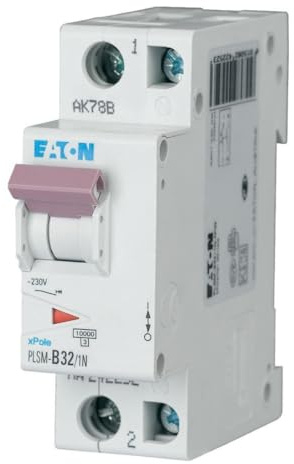 Eaton PLSM-B32/1N-MW Leitungsschutzschalter 32A 1P+N 1-polig+N B-Charakteristik LS-Schalter (242252)