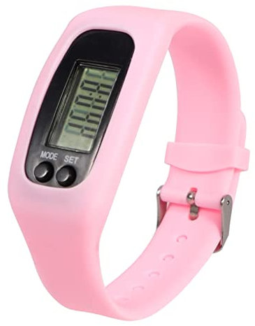 Silikon Schrittzähleruhr für Damen, Rosa, Einfache Bedienung