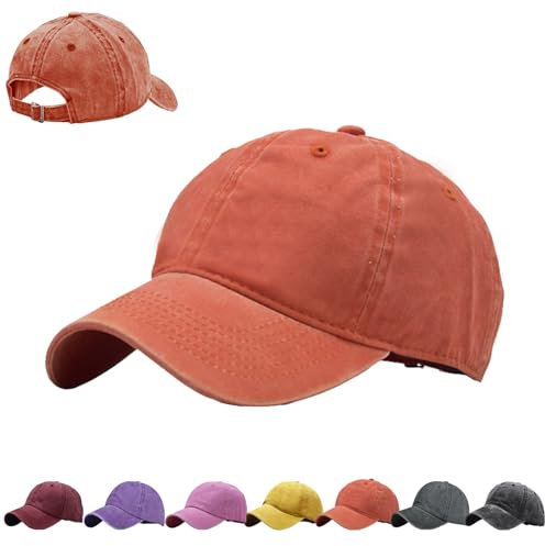 AUNGKWANG Gewaschener Baseballkappe für Kinder, Premium Baseball Cap, 100% Baumwolle, Verstellbar Schildmütze, Einfarbig, Outdoor Running Freizeit Basecap, für 3-8 Jahre alt Jungen Mädchen