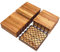 COSTWAY Holzfliesen Balkon 30 x 30CM, Akazienholz, 27er Set Terrassenfliesen 2,43m², Balkonfliesen mit Klicksystem, Bodenbelag wetterfest für Terrasse, Balkon & Garten, Holzfarbe (Gestreiftes Muster)