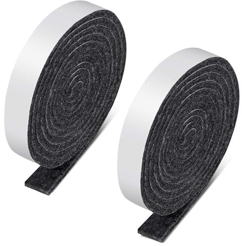 2 Rouleaux Patin Feutre Feutrine Autocollante pour Meuble(200cm * 3cm), Feutrine Adhesive Noire Protection Pied de Table Chaise, Découpe Libre de Toute Taille, Protège Vos Meubles Et Plancher en Bois