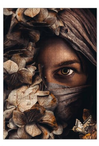 artboxONE-Puzzle XL (1000 Teile) Floral Frau mit Schal - Puzzle schal Female Frau