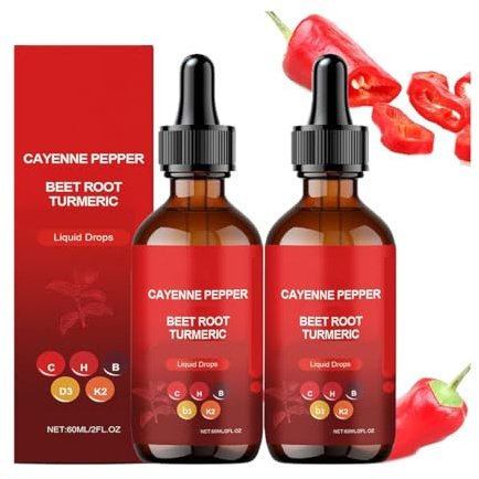 Aeluro Cayenne Drops,Aeluro Cayenne Pepper Extract,Natural Cayenne Pepper Liquid Drops,Gentle Formula, Vegan-Friendly, Easily Absorbed,Firming Skin and Body for Women (2)