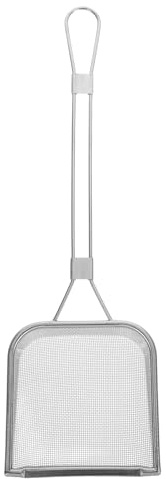 Stainless Steel Square Fryer Oil Residue Skimmer with Long Handle | 1.5mm Hole Diameter, Silver Finish, Safe Handling and Reusable Design for Frying