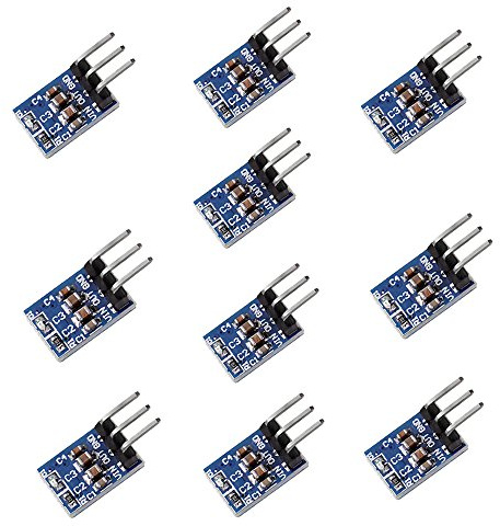 Anmbest 10 Pack 3 Pins AMS1117-3.3 DC 4.75V-12V to 3.3V Voltage Regulator Step Down Power Supply Buck Module 800mA