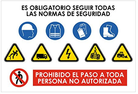 Oedim Señaletica Poster Pièce en Polypropylène alvéolaire 5 mm 100% personnalisé Chantier | 100 x 70 cm | Señaletica Durable et économique | Chantier | constructoras