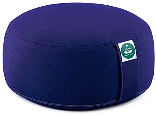 Present Mind (Sitzhöhe 16 cm) Komblume Rund Zafu Yoga Kissen für Yin Yoga gemacht aus Baumwolle Füllung - 100% Natürliches Yoga Block Made in EU mit Bezug Waschbar