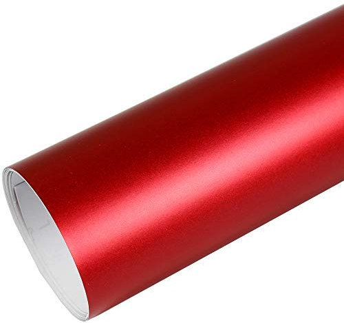 Rapid Teck® 9,86€/m² AutoFolie Serie 560MG Matt Chrom Rot 2m x 1,52m Premium Car Wrapping Folie mit Luftkanal