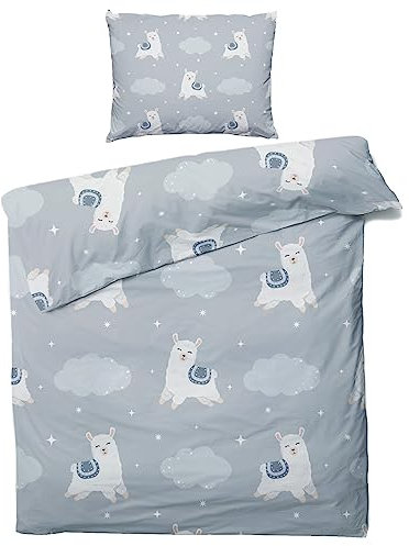 ZDABAOEC Alpaka Lama Bettwäsche 140x200 Kinder Mädchen, 100% Microfaser Kinderbettwäsche 2er Set - 1 Bettbezug + 1 Kissenbezug 70x90, mit Reißverschluss, Wende Motiv