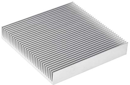 sourcing map Parallele Kerben Kühlkörper für LED und Netzteil 90 x 90 x 15 mm Silber