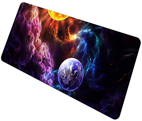 GermYan Espace Sci FI Tapis de Souris 900X400X3Mm Nuage Tapis de Souris de Jeu Tapis de Jeu Ordinateur Bureau Souris Clavier Tapis colorés