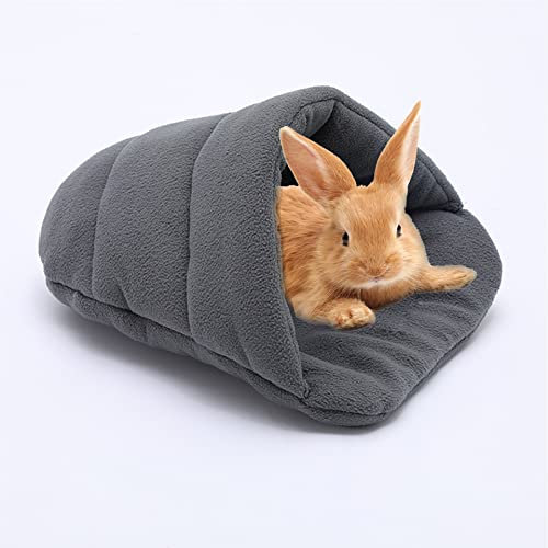 PenuSpt Warmes Meerschweinchen Haus Meerschweinchen Zubehoer Kleine Tier Plüsch Höhle Kuschelbett MeerschweinchenKaninchen Zubehoer Hamster Zubehör (grau)