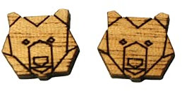 Ohrstecker Origami Bär Eisbär Holz Ohrringe Stecker Juvelato
