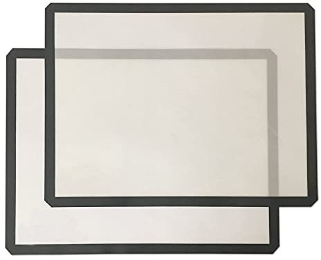 2Pcs Tappetini da Forno Resistenti al Calore, Tappetini da Forno Lavabili, Tappetini da Forno Antiaderenti, Set da Forno in Silicone Antiaderente, per Pasticceria, Pizza, Pane, Amaretti (41x28cm)