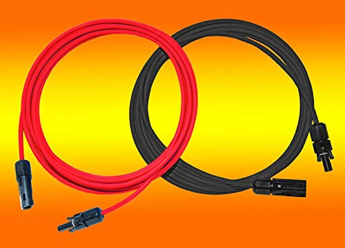 2 x 10,0m Solarkabel je rot und schwarz 10mm2 inkl. montierter Solarstecker von bau-tech Solarenergie GmbH