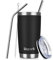 UsparkMC 20oz 550ml Tumbler Stainless Steel with Lid and Straw,Double Wall Vacuum Insulated Coffee Travel Mug for Hot & Cold,Reusable Cup,BPA Free,Black