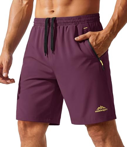 TACVASEN Mens Running Shorts Quick Dry Workout Shorts with Pockets for Sports Orange,36