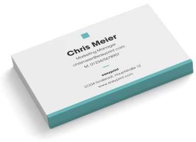 100 Visitenkarten drucken | Manager | 1-seitig | Querformat | personalisieren | Farbe + Papier zur Auswahl | Steuerberater | Verwalter | Immobilien | Arzt | Praxis | Sachbearbeiter (Cyan)