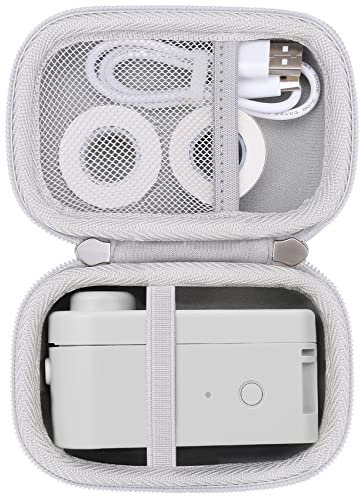 Khanka Hartschalen-Aufbewahrungskoffer für MakeID Bluetooth Beschriftungsgeraet und Etikettend Bandzubehör (Weiß, Nur Tasche)