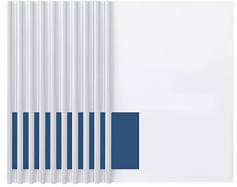 Dossier Coulissante Plastique, Couvertures Rapport Claires, A4 Reliure Présentation Dossier avec Barre Coulissante pour Organisateur Fichiers Bureau.Contient Jusqu'à 10 Feuilles,10pcs (Blanc)