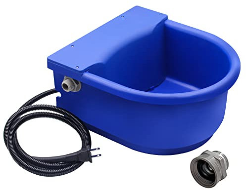 APlayfulBee Automatischer beheizter Hunde-Bewässerungsnapf Futternapf Konstanttemperaturspender 3L Outdoor Thermonapf mit Schwimmerkugelhähnen für Haustier Hund Pferd Rind Ziege Schaf (blau)