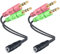 MillSO 2 Pack 3,5mm Klinke Adapter - Y Splitter Audio Kabel mit Separater Mikrofon und Kopfhörer Stecker für PC, PS4 Gaming Headset - 20CM Schwarz