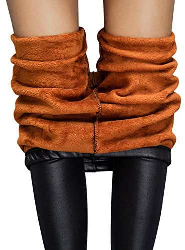 TDEOK Medias para mujer, opacas, de cristal, con aspecto de piel, térmicos, de cintura alta, opacas, de invierno, ajustadas, de piel sintética, a, XXXXL