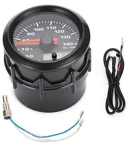 OEL Temperaturanzeige - 2 Auto Öl-Temperaturmessgerät mit 7-farbigem LED-Display und Sensor