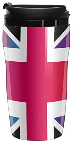 Union Jack England Flags Coffee Mug with Lid Double Wall Water Bottle Travel Tumbler Tea Cup for Hot/Ice Drinks 250ml