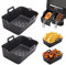 Moule à air en silicone Alyvisun, 2 pièces, accessoires pour friteuse sans huile, réutilisables, pour cuisine, four, micro-ondes, noir, 17,5 x 12 x 6 cm