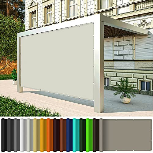 Voile D'ombrage Rectangulaire Imperméable 4 x 6 m Parasol Déporté Étanche Rectangulaire Auvent Rectangulaire Imperméable pour Jardin terrasse Camping, Ivoire