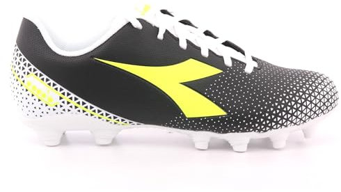 Diadora Pichichi 6 Mg14, Zapatillas de fútbol Hombre, Black Yellow Fluo DD White, 45 EU