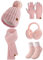 Niwicee Handschuhe Damen Schal Winter Wintermütze Socken Plüsch Ohrenschützer Kombi Set Geschenk Für Outdoor Sport Wärmen Winterschal Winterhandschuhe Warme-Rosa