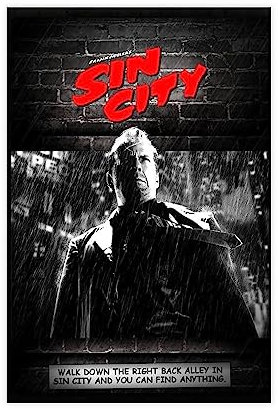 NEDOES Filmposter City of Sin, 3 Stück, Leinwand-Poster, Wandkunst, Dekor, Bild, Gemälde für Wohnzimmer, Schlafzimmer, Dekoration, ungerahmt, 50 x 75 cm