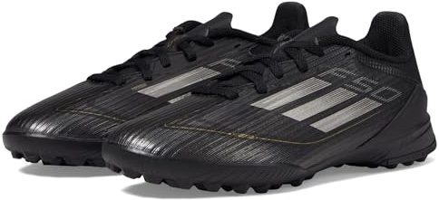 adidas F50 League Messi Football Boots Turf, Unisex Adult Football Boots, Black Iron Metallic Gold Metallic, 10.5 UK