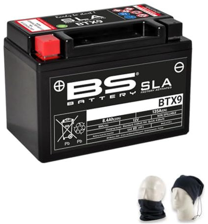 COMPATIBILE CON BENELLI TRK 502X ABS E4 500 500 2018-2020 BATTERIA BS BTX9-BS COMPLETA GIA'PRONTA AL MONTAGGIO 12V/8AH BATTERIE YUASA YTX9-BS PER MOTO SCOOTER 150X87X105MM