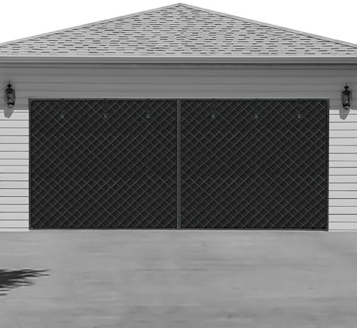 LIAMST Kit d'isolation magnétique pour porte de garage – Rideau de porte magnétique à isolation thermique, résistant aux intempéries, coupe-vent et insonorisé (2,9 x 2,4 m, noir)
