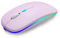 AIKOKOK Mouse wireless Bluetooth, LED ricaricabile, silenzioso, sottile, doppia modalità (BT5.2 + ricevitore USB), portatile, portatile, portatile, portatile, per computer portatile, per computer