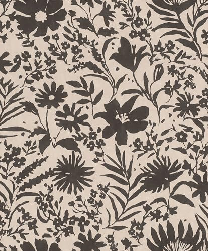 Rasch Tapete 330434 - Vliestapete mit Blumen in Grau, Beige aus der Kollektion Paraiso - 10,05m x 0,53 m (LxB)