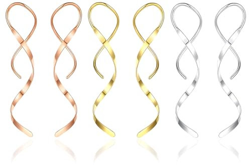 Reccisokz 3 Paar Ohrhänger,Damenohrringe,Drop Earrings,Quastenplattierter Hypoallergener Leichter Schmuck Für Frauengeschenke