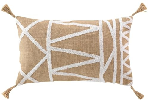 MACOSA U1612331 Kissen Jute Baumwolle geometrisch 30 x 50 cm mit Reißverschluss inkl. Füllung Sofakissen modern Dekokissen Zierkissen (Geometrisch)