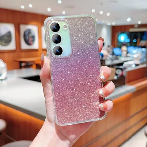 LENGRACE per Samsung Galaxy A55 5G Glitterata Custodia,Trasparente Glitter per Donne Ragazze Cover Antiurto TPU Silicone Custodia-Rosa