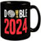 Leverkusen Double-Sieger Tasse in Schwarz mit Spruch Double 2024 Perfekt für Fußballfans Feiere die Double-Sieger in Deutschland mit Pokal und Meisterschale