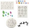 3 Pezzi Stampi in Silicone 3D Fiore Farfalla e Foglie Stampo in Silicone Cioccolato Caramelle Dolci Stampi per Fare Torte, Pane, Cioccolato, Fondente