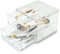 Addis 2 Drawer Clear Acrylic Make Up Cosmetic Desk Top Stationary Storage Organiser Box, Clear Acrylic